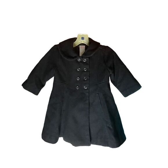 Gymboree baby girl, black wool blend pea coat size 12/18 months  - Picture 2 of 5